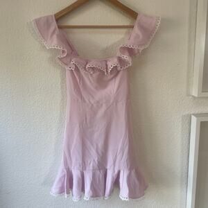 Lucy In The Sky Ruffle Mini Dress Size XXS Pink